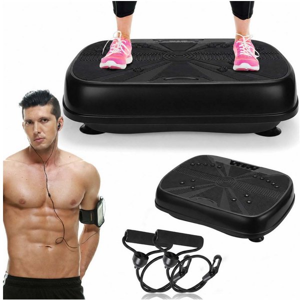 kehot Vibrationsplatte Vibrationsplatte mit Doppelmotoren, Fernbedienung & Trainingsbänder, 200 W, 99 Intensitätsstufen, (für Abnehmen, Ganzkörpertraining, Musk