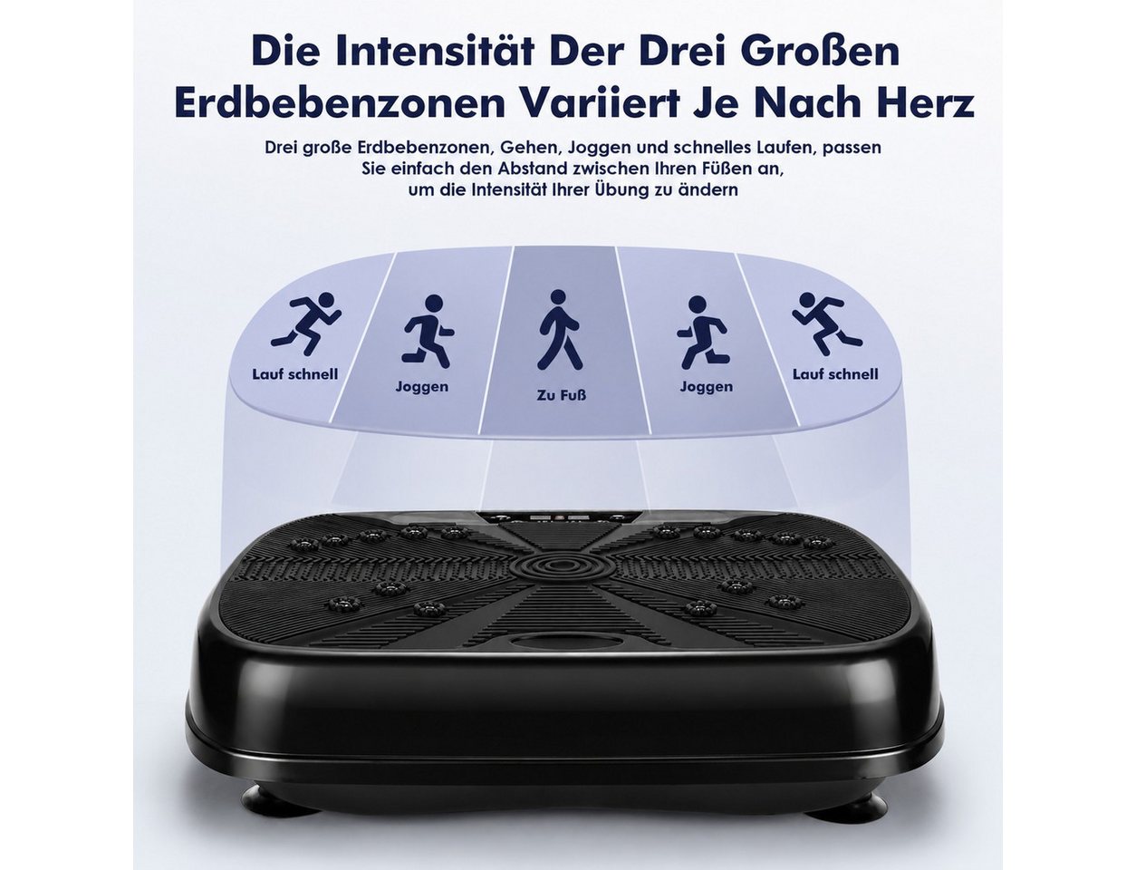 kehot Vibrationsplatte Vibrationsplatte mit Doppelmotoren, Fernbedienung & Trainingsbänder, 200 W, 99 Intensitätsstufen, (für Abnehmen, Ganzkörpertraining, Musk – Bild 2 von 5