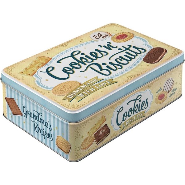 Nostalgic-Art Keksdose Nostalgic-Art - Vorratsdose Flach - Cookies 'n' Biscuits