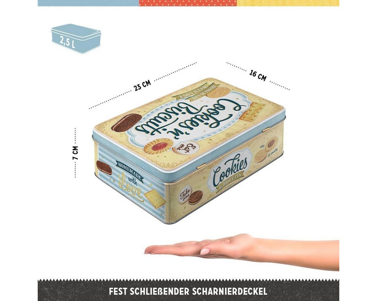 Nostalgic-Art Keksdose Nostalgic-Art - Vorratsdose Flach - Cookies 'n' Biscuits – Bild 2 von 5