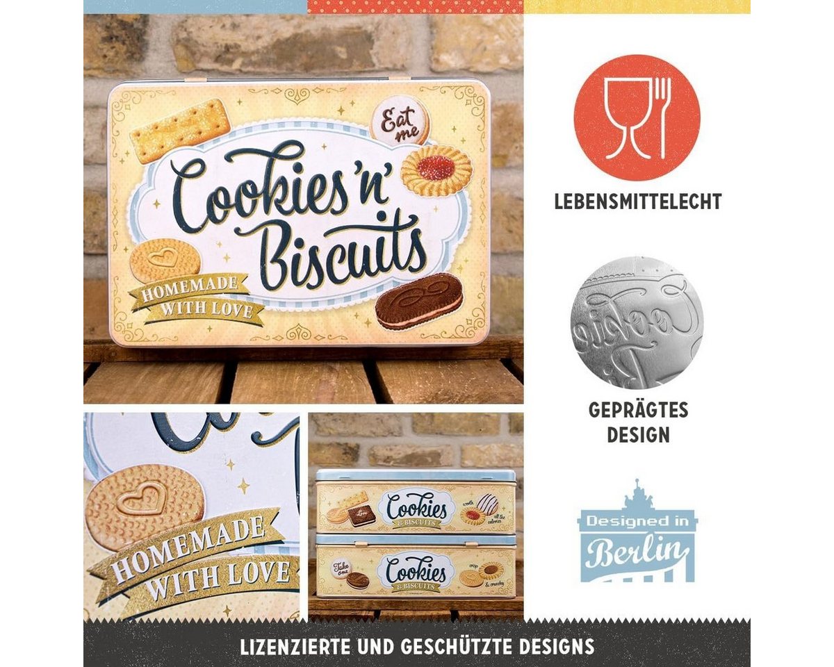 Nostalgic-Art Keksdose Nostalgic-Art - Vorratsdose Flach - Cookies 'n' Biscuits – Bild 3 von 5