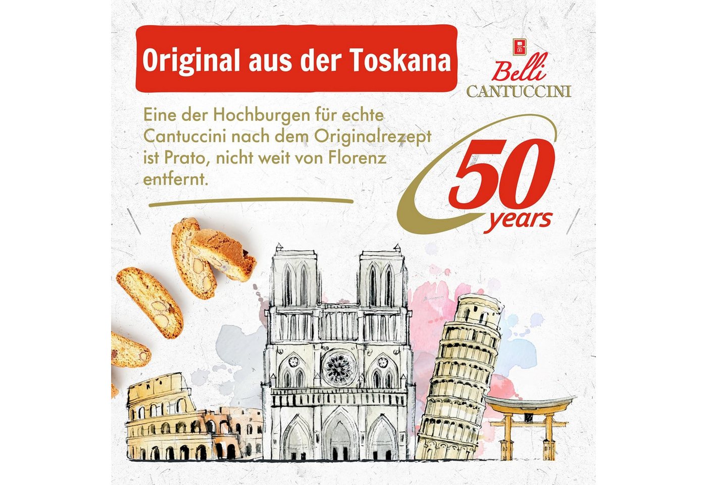 Belli Cantuccini Kekse Belli Cantuccini mit Mandeln, 1kg Großpackung, Gebäck aus Italien, 1 x (1000g Beutel, traditionelles italienisches Gebäck) – Bild 4 von 5