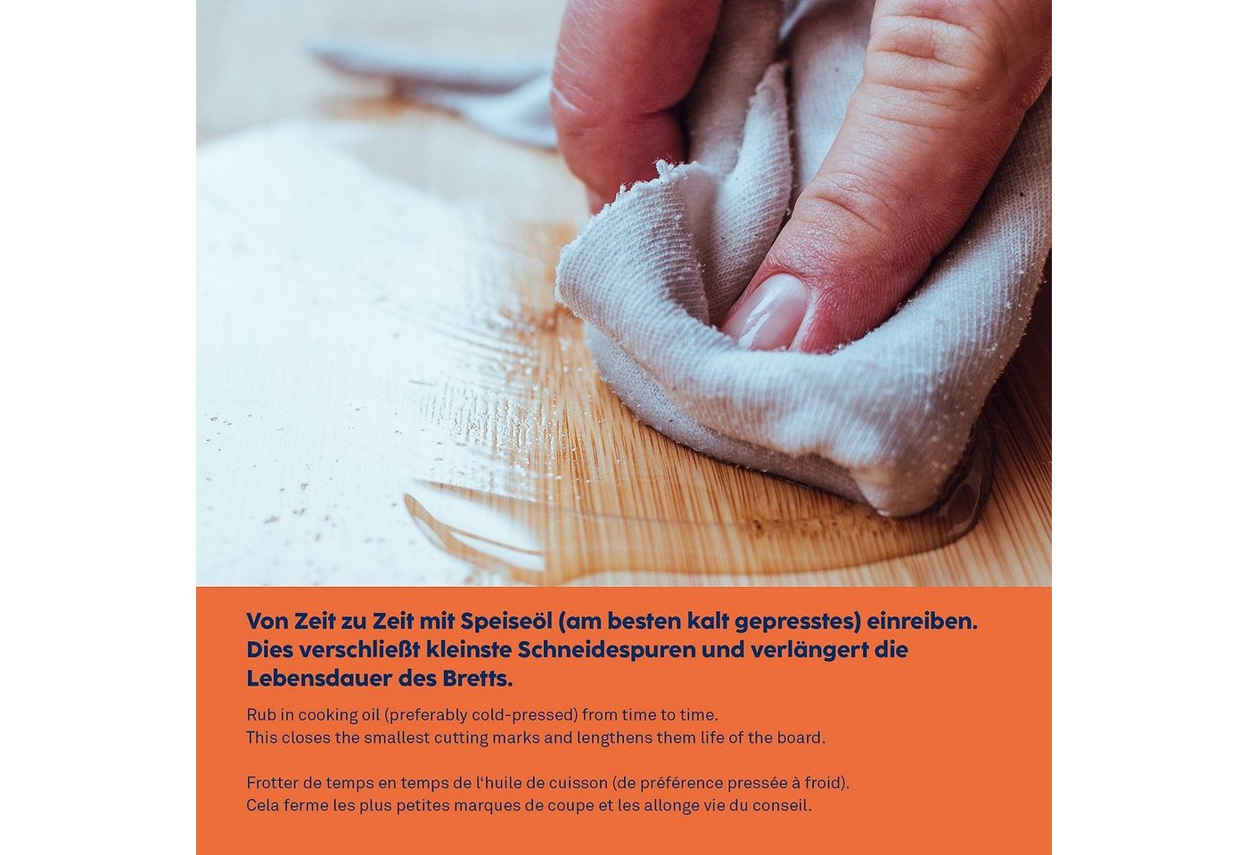 kela Schneidebrett Kiana, Bambus, beidseitig verwendbar, Anstoßkante, glatt – Bild 5 von 5