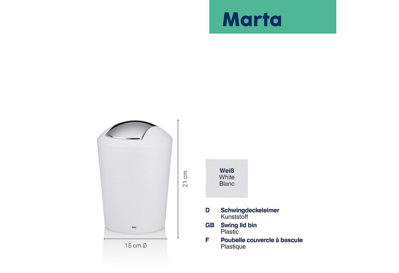 kela Tischrestebehälter Marta, matte Optik, 1,7 L – Bild 3 von 5