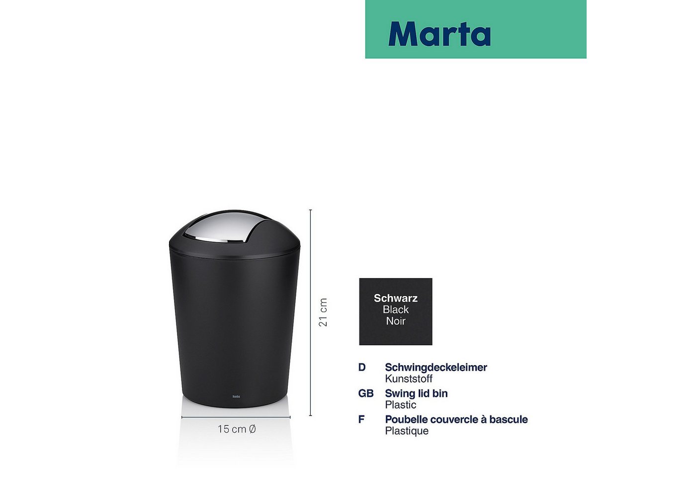kela Tischrestebehälter Marta, matte Optik, 1,7 L – Bild 3 von 5