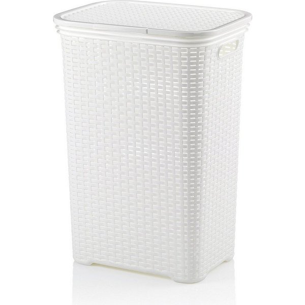 kela Wäschebox Brasilia, Klappdeckel, 60 L, Flecht-Look, flexibel einsetzbar, 2 Tragegriffe