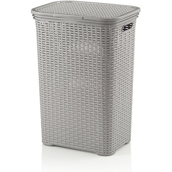 kela Wäschebox Brasilia, Klappdeckel, 60 L, Flecht-Look, flexibel einsetzbar, 2 Tragegriffe