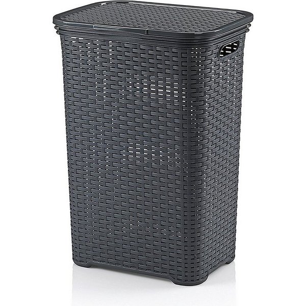 kela Wäschebox Brasilia, Klappdeckel, 60 L, Flecht-Look, flexibel einsetzbar, 2 Tragegriffe