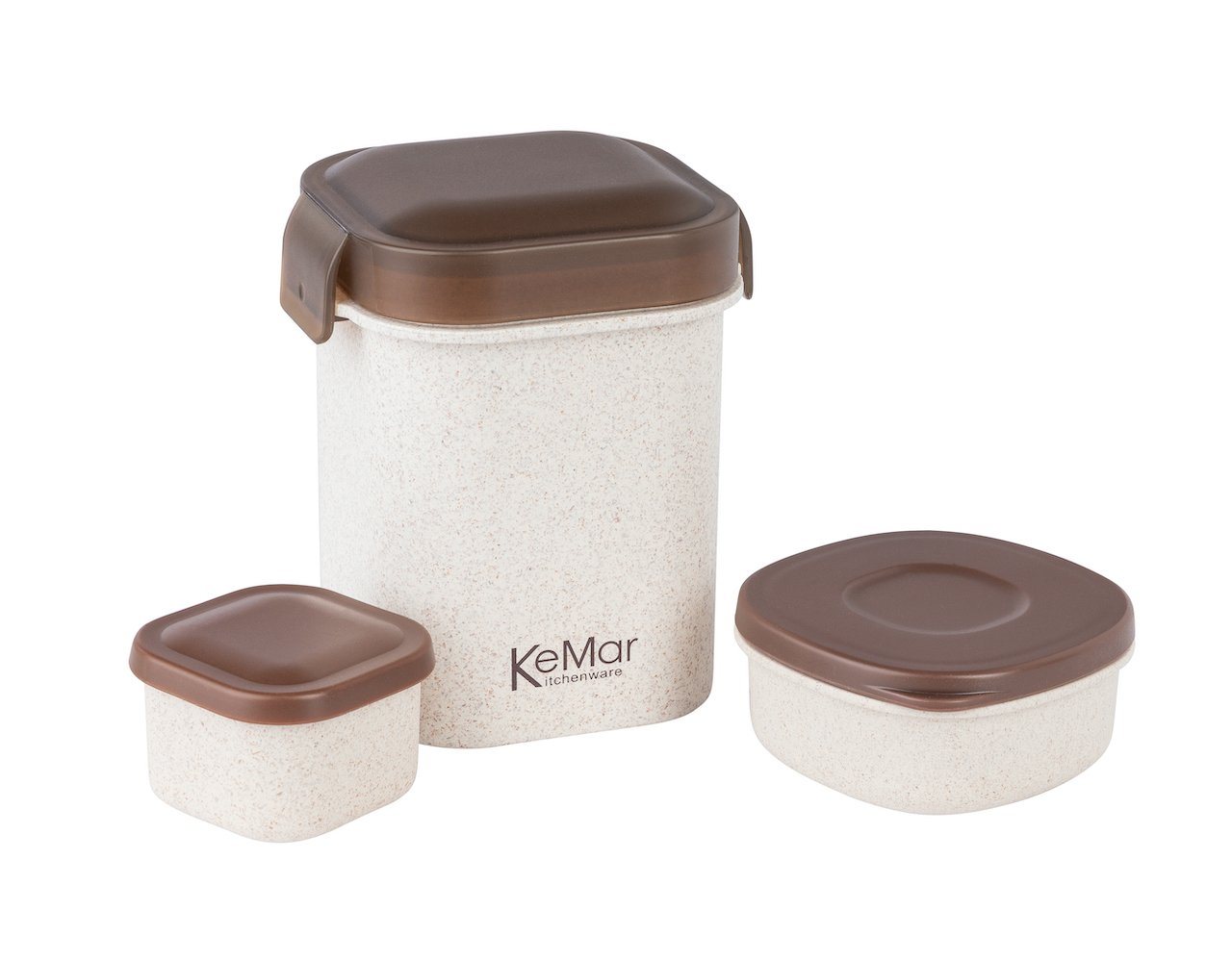 KeMar Kitchenware Lunchbox HuskKBundleset6-1, Zellulose,Polypropylen, (Set, 6-tlg., LUNCHBOX, BROTDOSE, BENTOBOX, BAMBUS DECKEL, 6 TEILE), 1,1 Liter mit Bambus  – Bild 5 von 5