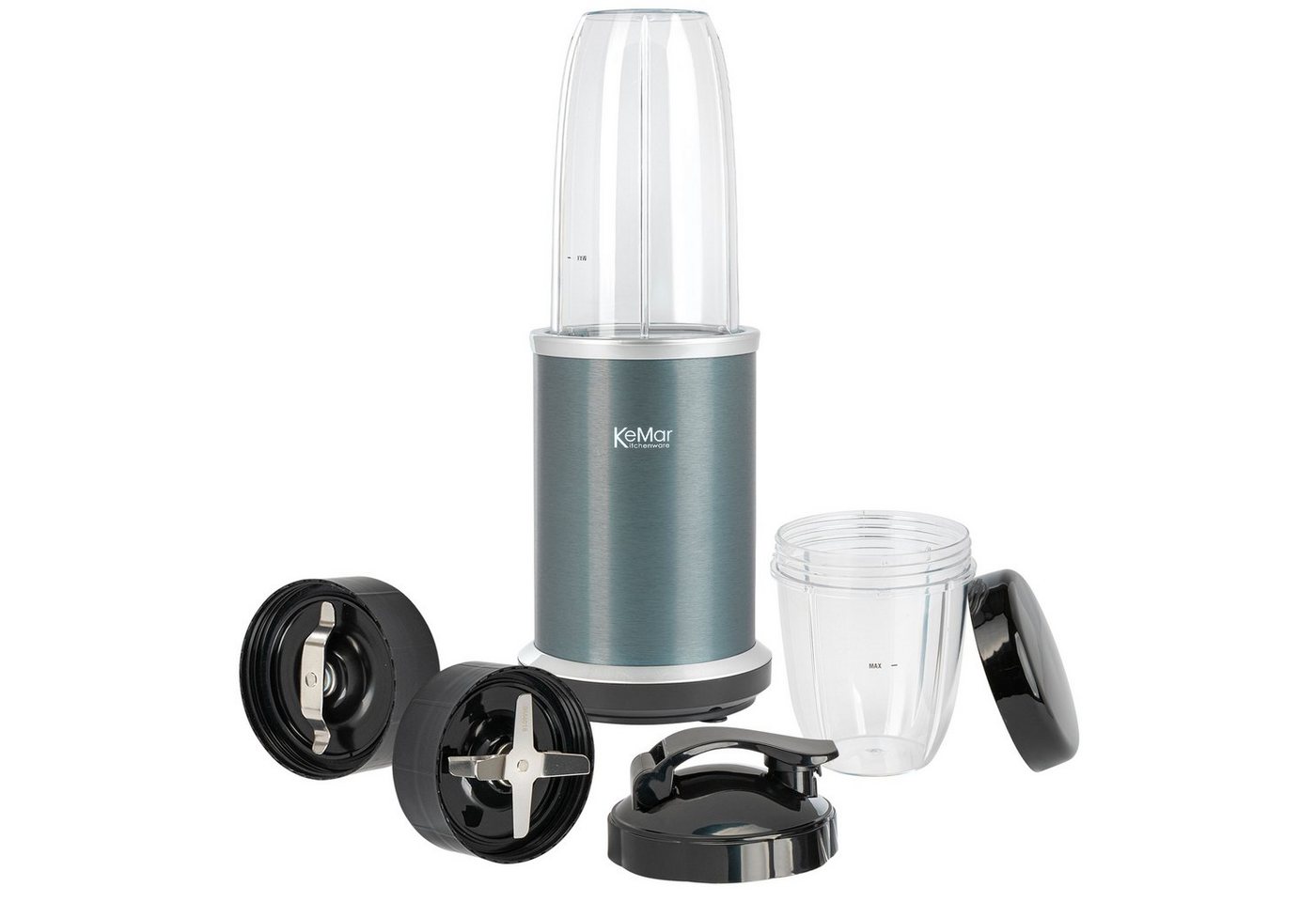 KeMar Kitchenware Standmixer KSB-100G, 1000 W, 2 Becher, 2 Klingen, Deckel + Trinkdeckel, Smoothiemaker, Mixer – Bild 4 von 5