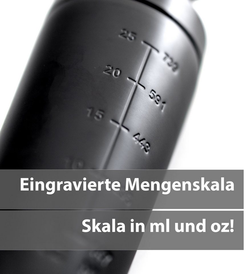 Kemes Protein Shaker Edelstahl Shaker Protein 750ml, (Set, Shaker), 750 Milliliter – Bild 4 von 5