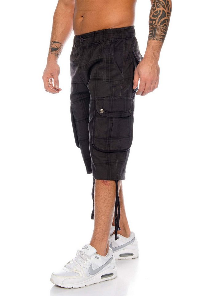 Kendindza Cargobermudas 3/4 Bermuda Shorts Herren, Kurze Hose Herren, Cargo Shorts Dehnbund Taschen Capri Cargohose kurz – Bild 2 von 4