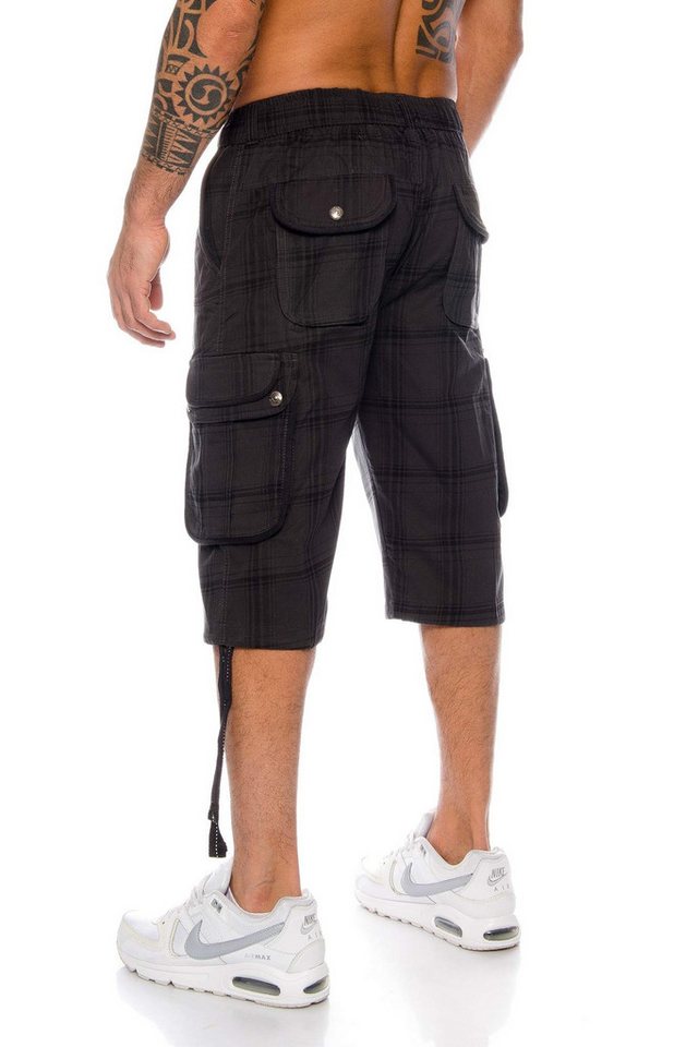 Kendindza Cargobermudas 3/4 Bermuda Shorts Herren, Kurze Hose Herren, Cargo Shorts Dehnbund Taschen Capri Cargohose kurz – Bild 3 von 4