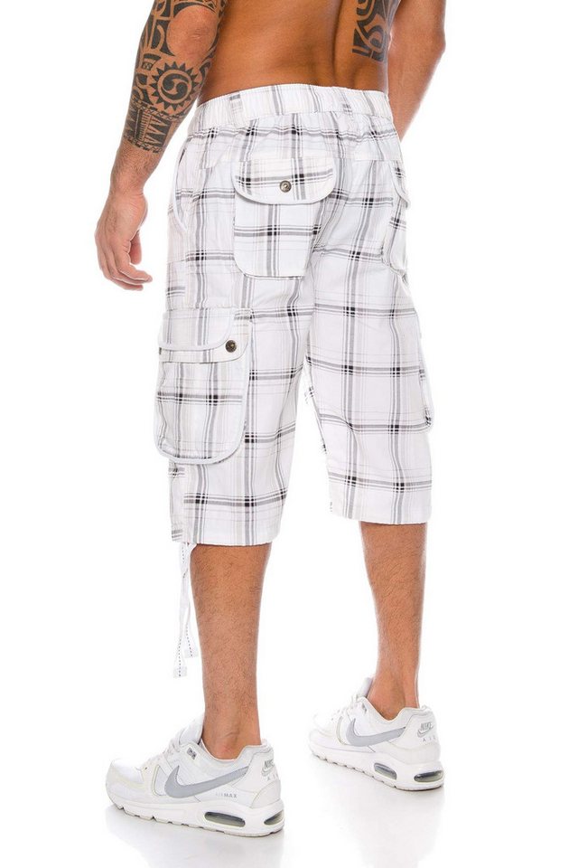 Kendindza Cargobermudas 3/4 Bermuda Shorts Herren, Kurze Hose Herren, Cargo Shorts Dehnbund Taschen Capri Cargohose kurz – Bild 3 von 4