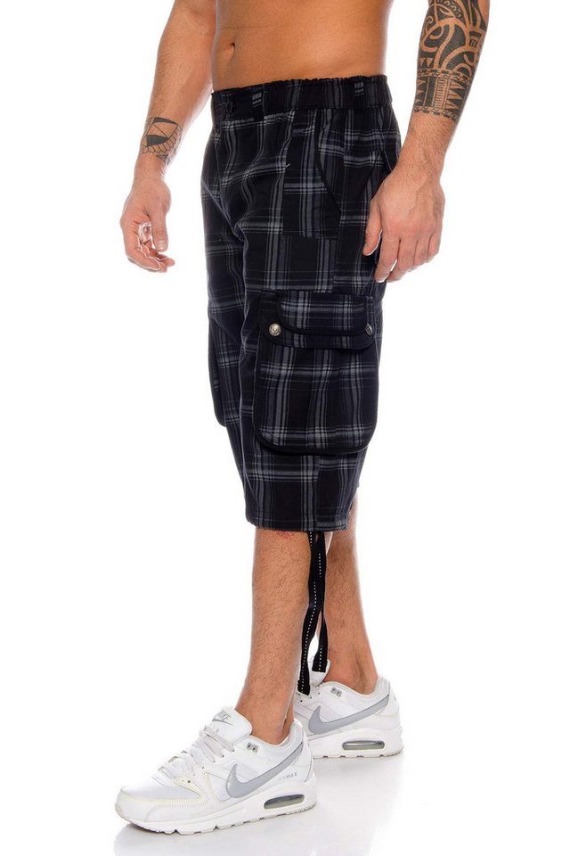 Kendindza Cargobermudas 3/4 Bermuda Shorts Herren, Kurze Hose Herren, Cargo Shorts Dehnbund Taschen Capri Cargohose kurz – Bild 3 von 5