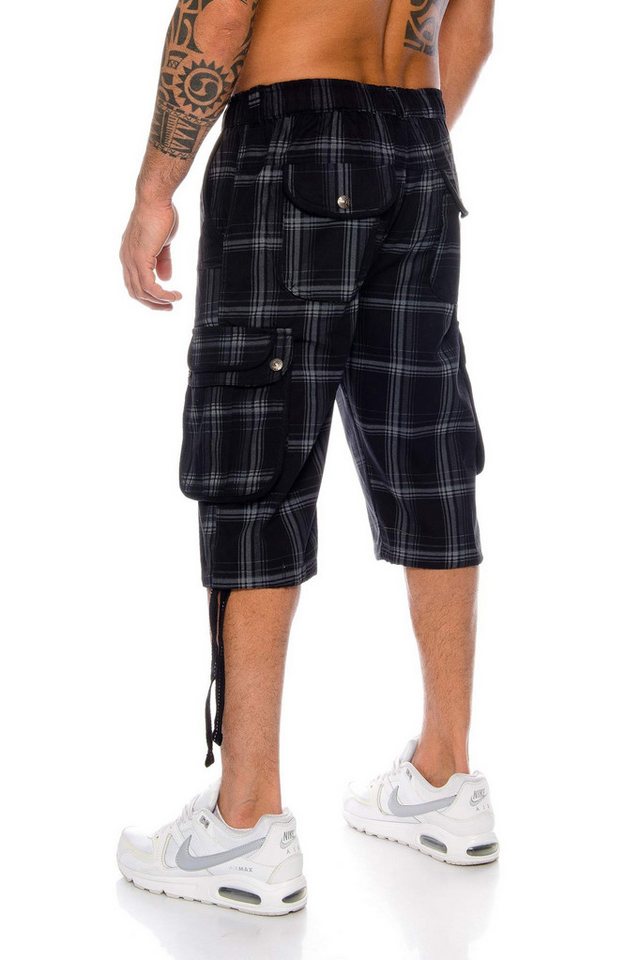 Kendindza Cargobermudas 3/4 Bermuda Shorts Herren, Kurze Hose Herren, Cargo Shorts Dehnbund Taschen Capri Cargohose kurz – Bild 4 von 5