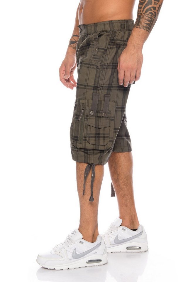 Kendindza Cargoshorts 3/4 Bermuda Shorts Herren, Kurze Hose Herren, Cargobermuda Taschen Knopf Reißverschluss Cargohose – Bild 2 von 4