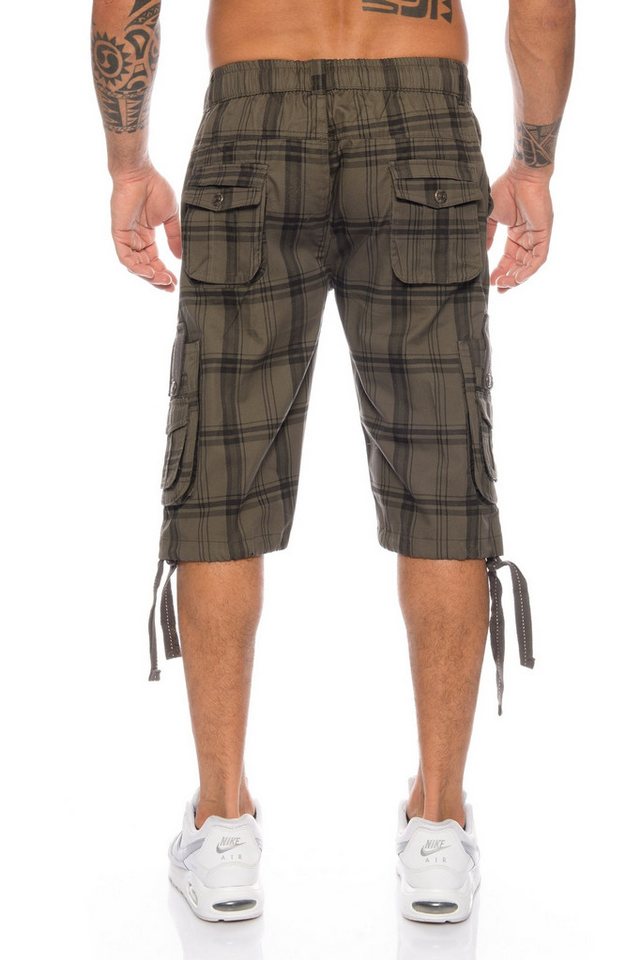 Kendindza Cargoshorts 3/4 Bermuda Shorts Herren, Kurze Hose Herren, Cargobermuda Taschen Knopf Reißverschluss Cargohose – Bild 3 von 4