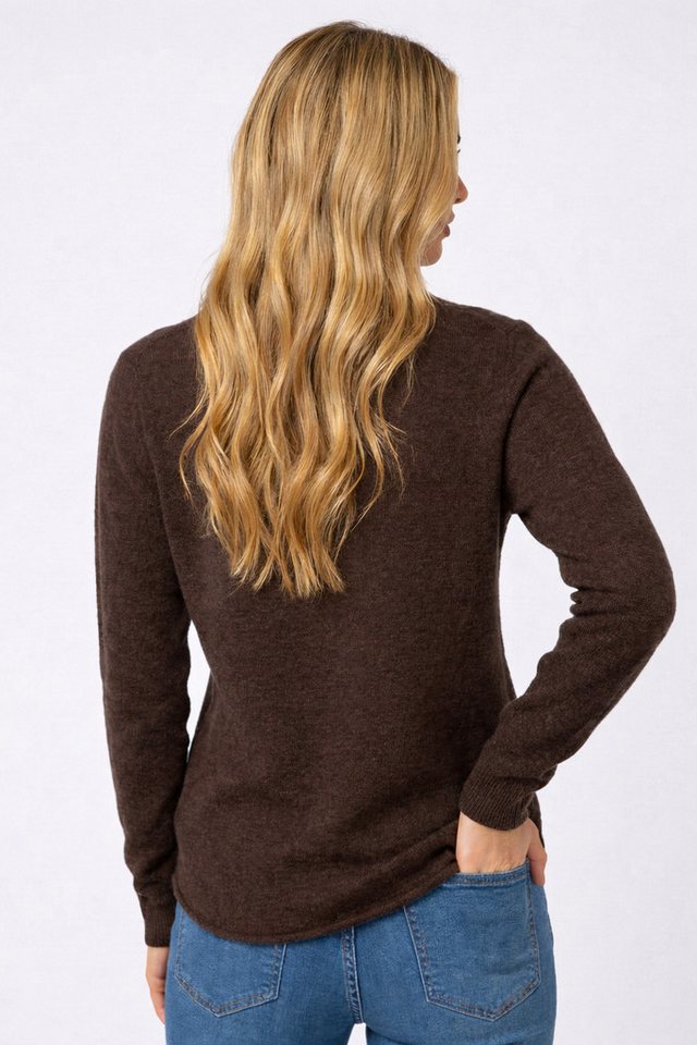 Kendindza Collection V-Ausschnitt-Pullover Damen Strickpullover V-Ausschnitt Feinstrick Basic Sweater Langarm Made in Italy - Weicher Viskose-Wolle Mix - One Si – Bild 5 von 5