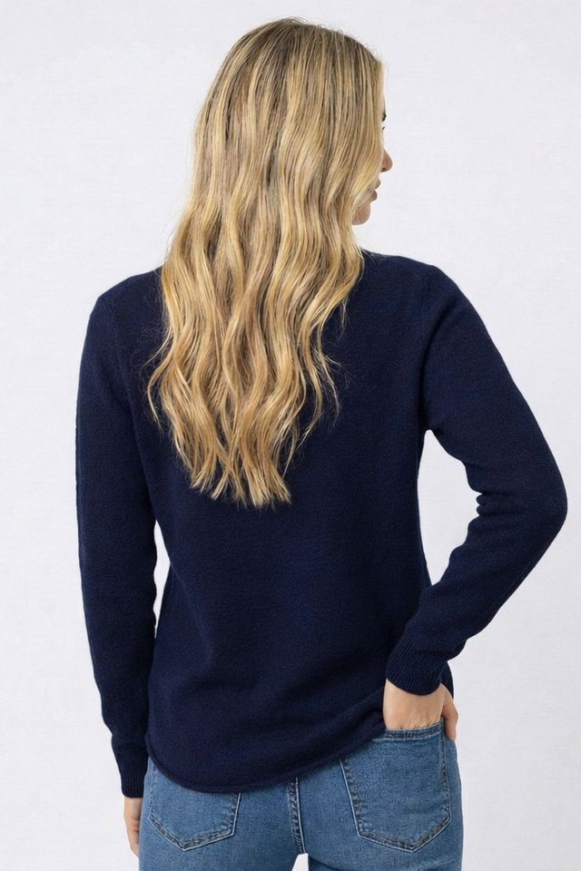 Kendindza Collection V-Ausschnitt-Pullover Damen Strickpullover V-Ausschnitt Feinstrick Basic Sweater Langarm Made in Italy - Weicher Viskose-Wolle Mix - One Si – Bild 4 von 5