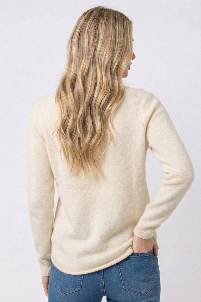Kendindza Collection V-Ausschnitt-Pullover Damen Strickpullover V-Ausschnitt Feinstrick Basic Sweater Langarm Made in Italy - Weicher Viskose-Wolle Mix - One Si – Bild 5 von 5