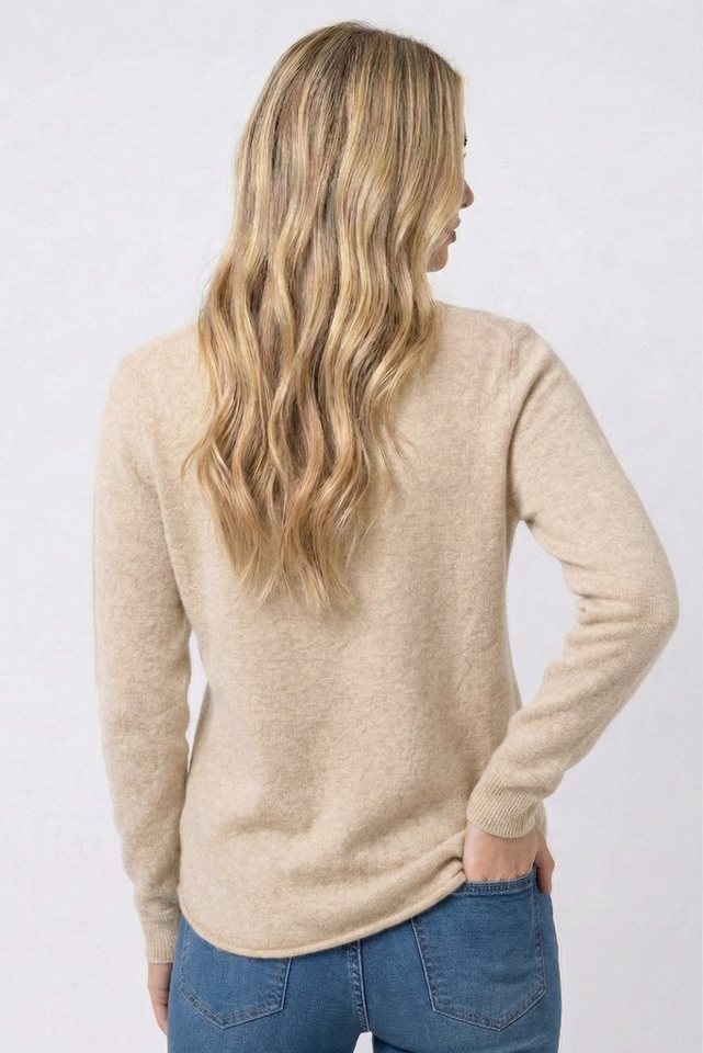Kendindza Collection V-Ausschnitt-Pullover Damen Strickpullover V-Ausschnitt Feinstrick Basic Sweater Langarm Made in Italy - Weicher Viskose-Wolle Mix - One Si – Bild 5 von 5