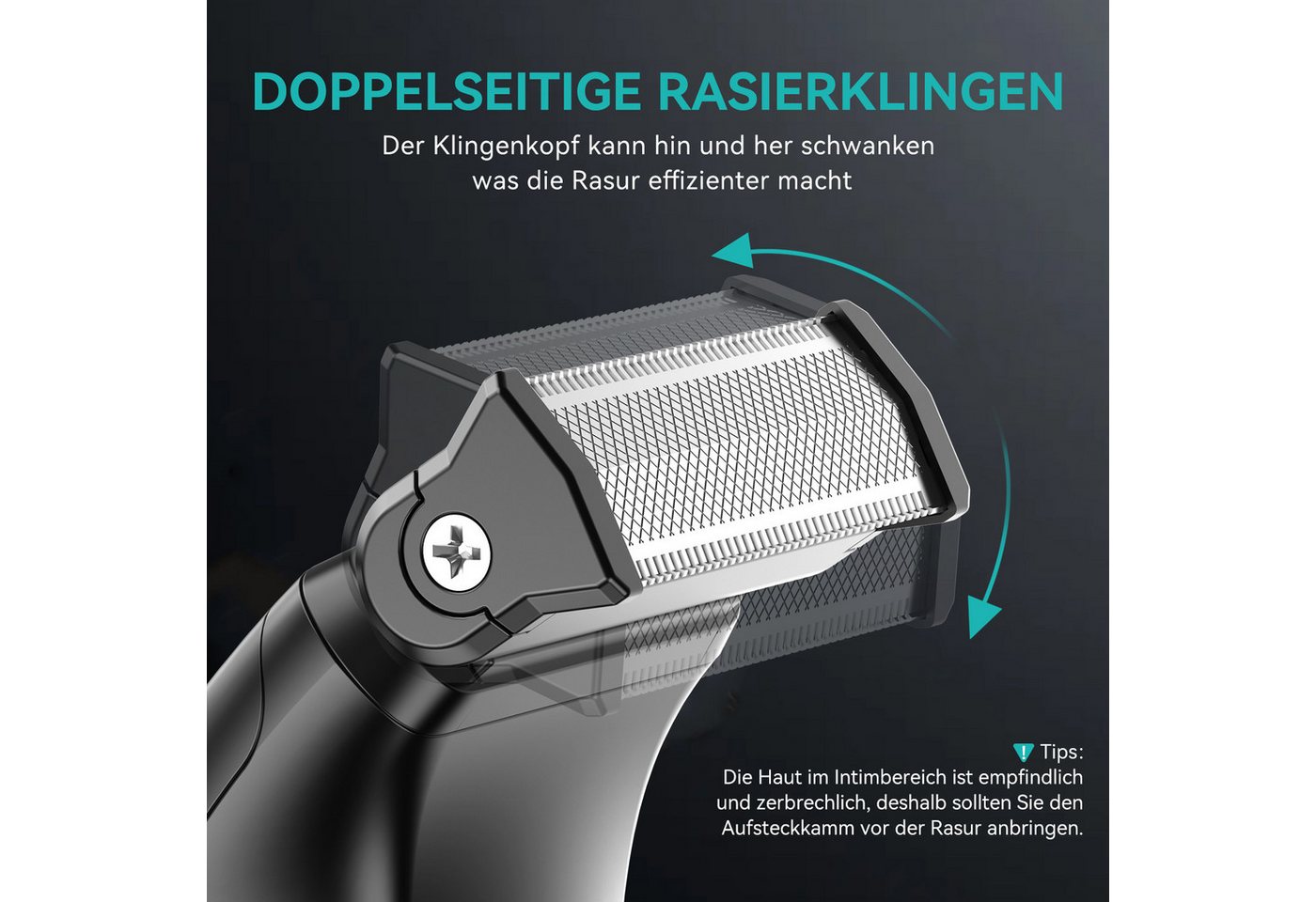 Kensen Haarschneider Intimrasierer Mann, kensen 2 in 1 Rasierer Herren Intimbereich – Bild 2 von 5