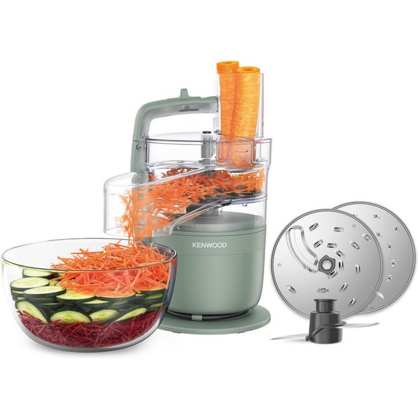 KENWOOD Küchenmaschine FDP23.140GR - Multipro Go, Express-Serve, 1,3 l Behälter, Grün, 900 W, 0,7 l Schüssel, Kompakt-Küchenmaschine zum Schneiden, Reiben, Püri