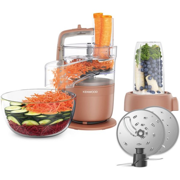 KENWOOD Küchenmaschine FDP23.380RD - Multipro Go, Express-Serve, 1,3 l Behälter, 900W, Rot, 900 W, 1,3 l Schüssel, Für Smoothies, zum Schneiden, Reiben, Püriere