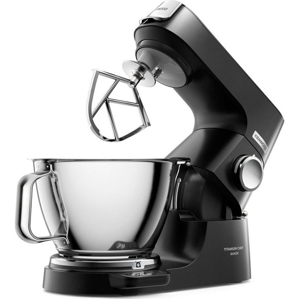 KENWOOD Küchenmaschine Titanium Chef Baker KVC85.004BK EasyWeigh™-Waage, 1200W, schwarz, 1200 W, 5 l Schüssel, 3-teiliges Patisserie-Set,Flexi-Element, 3,5l & 5