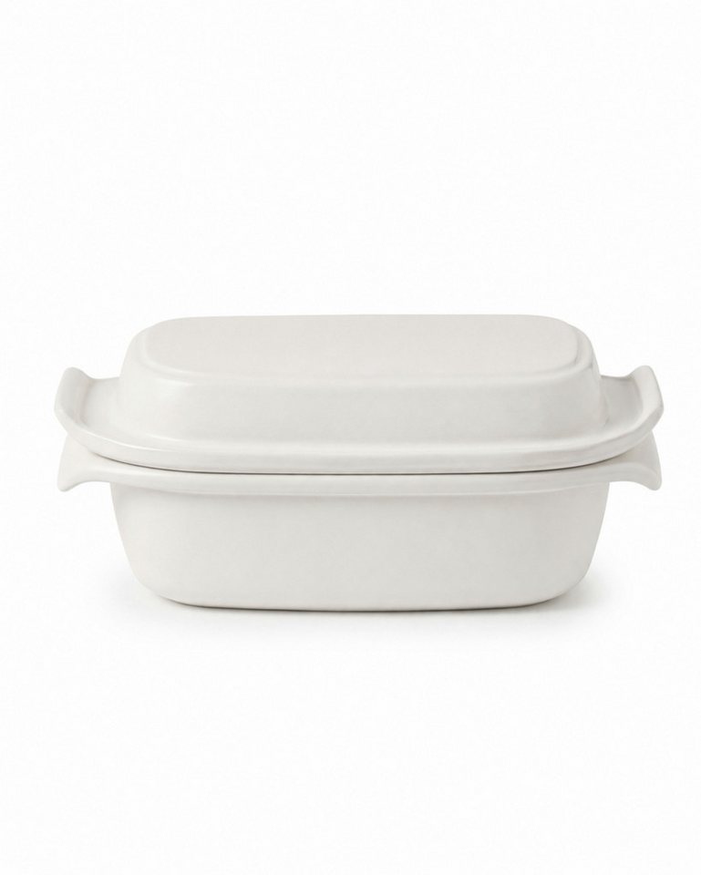 KERAZO Brotbackform 3,5L Keramik Bräter mit Deckel Brottopf Auflaufform 33x16x14cm, weiß, Für knuspriges Brot und saftige Ofengerichte – Bild 3 von 5