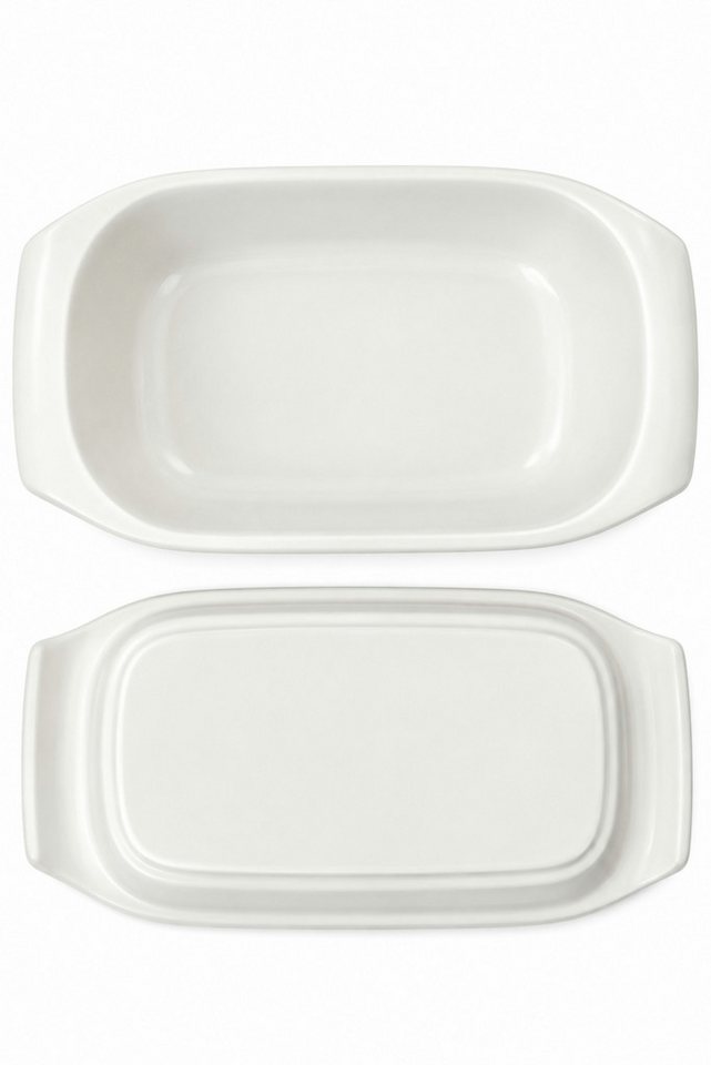 KERAZO Brotbackform 3,5L Keramik Bräter mit Deckel Brottopf Auflaufform 33x16x14cm, weiß, Für knuspriges Brot und saftige Ofengerichte – Bild 5 von 5