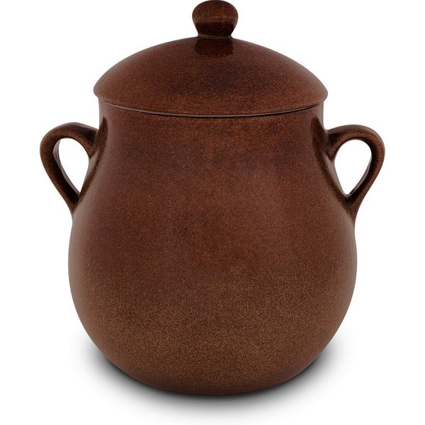 KERAZO Einmachglas 3L Rumtopf Einlegetopf Keramiktopf Mehrzwecktopf aus Steinzeug, braun, Keramik, Keramiktopf mit Henkel und Deckel