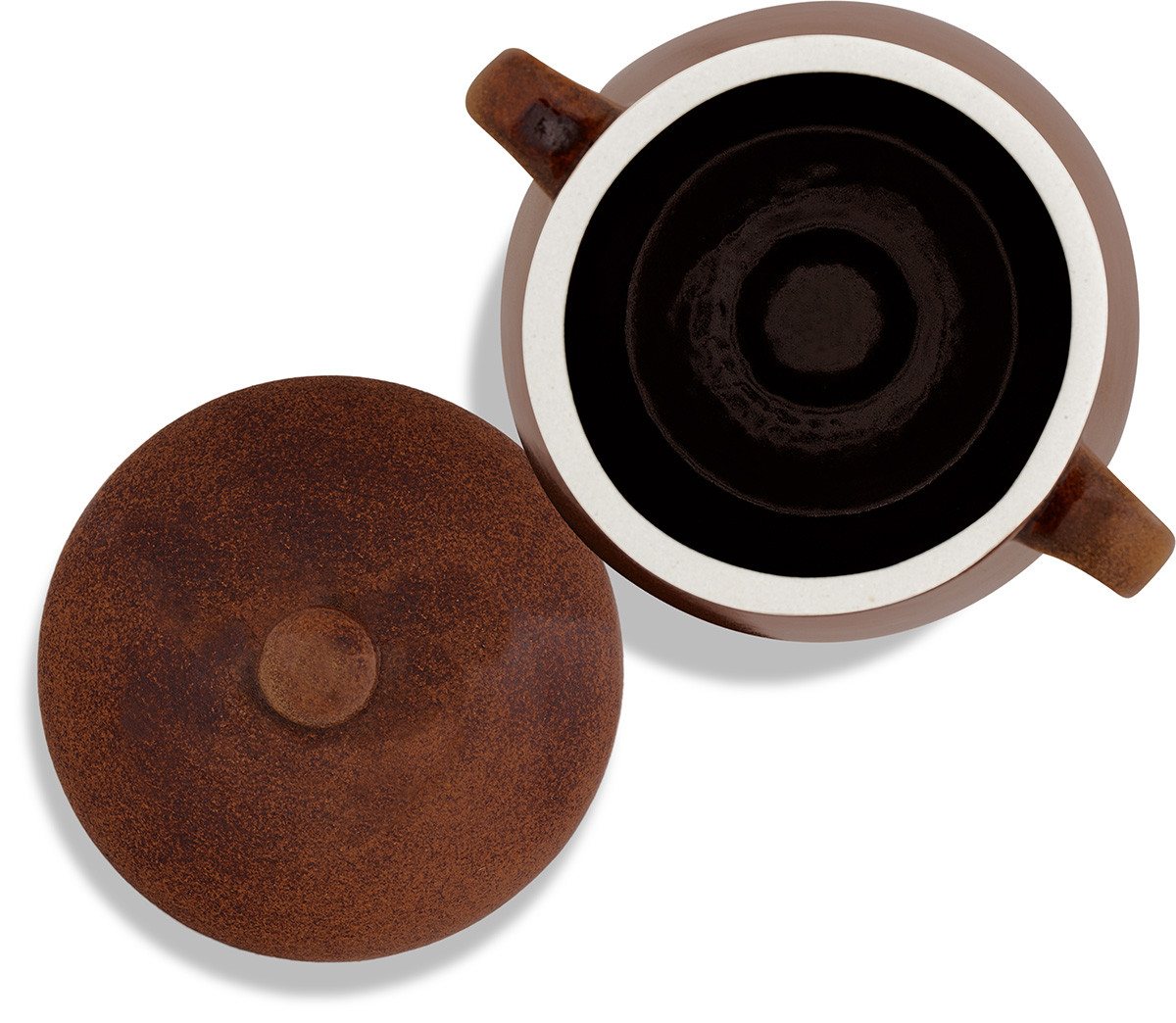 KERAZO Einmachglas 3L Rumtopf Einlegetopf Keramiktopf Mehrzwecktopf aus Steinzeug, braun, Keramik, Keramiktopf mit Henkel und Deckel – Bild 3 von 5