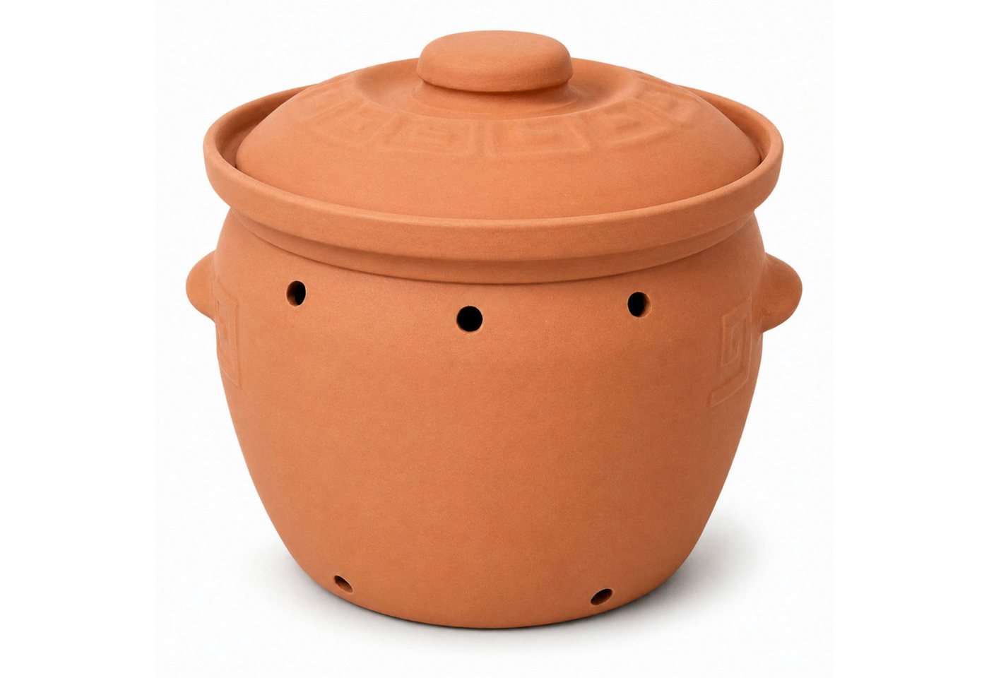 KERAZO Vorratsdose 6,5 Liter Kartoffeltopf & Zwiebeltopf mit Deckel aus Steingut, Natur, Steingut, Ohne Glasur – für dunkle, gut belüftete Kartoffellagerung – Bild 2 von 5