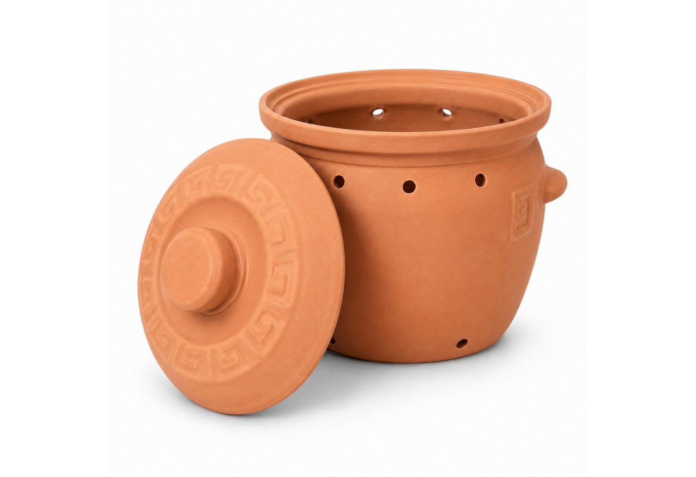 KERAZO Vorratsdose 6,5 Liter Kartoffeltopf & Zwiebeltopf mit Deckel aus Steingut, Natur, Steingut, Ohne Glasur – für dunkle, gut belüftete Kartoffellagerung – Bild 3 von 5