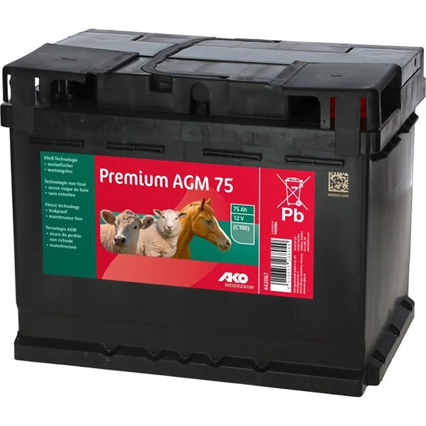 Kerbl Kerbl AKO Premium AGM Batterie, 75 AH (C100), 442067 Batterie