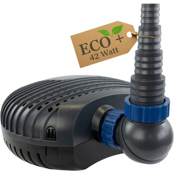 KERRY Teichpumpe ECO 8000 L/H, nur 42 Watt, Vorfilterkammer, 4,2m Förderhöhe