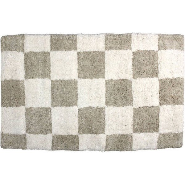 Kersten BV Badematte Badematte CHECKER taupe creme, 50x80cm, Höhe 1,5 mm, 100% Baumwolle