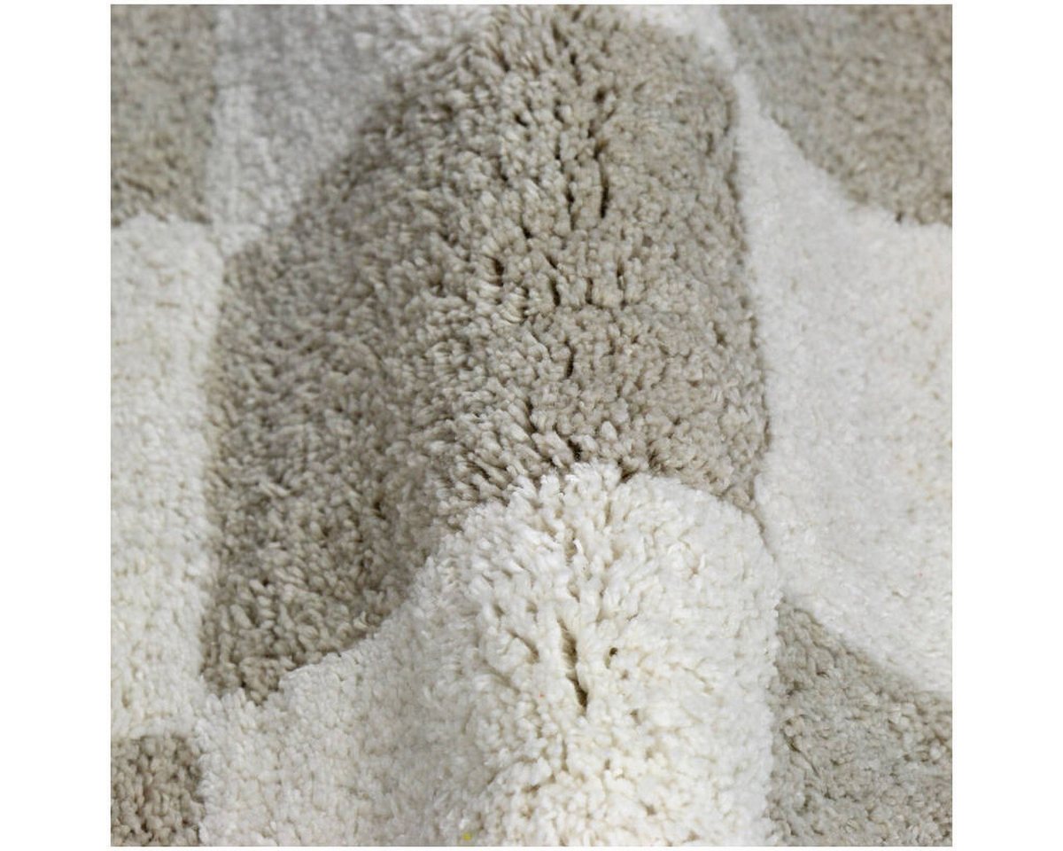 Kersten BV Badematte Badematte CHECKER taupe creme, 50x80cm, Höhe 1,5 mm, 100% Baumwolle – Bild 2 von 5