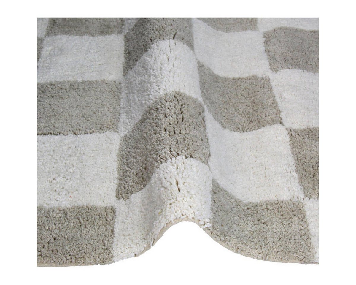Kersten BV Badematte Badematte CHECKER taupe creme, 50x80cm, Höhe 1,5 mm, 100% Baumwolle – Bild 3 von 5