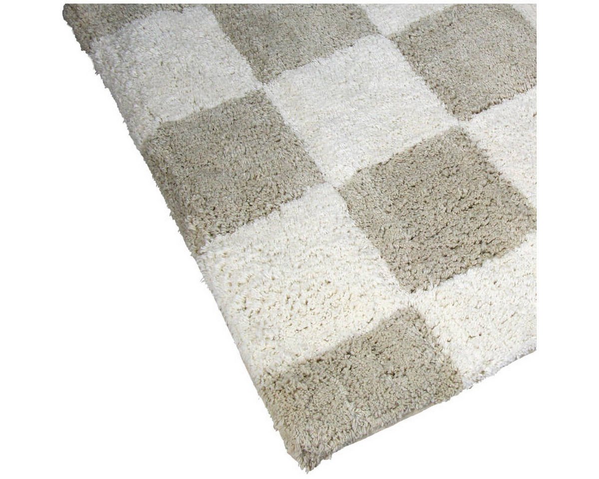 Kersten BV Badematte Badematte CHECKER taupe creme, 50x80cm, Höhe 1,5 mm, 100% Baumwolle – Bild 4 von 5