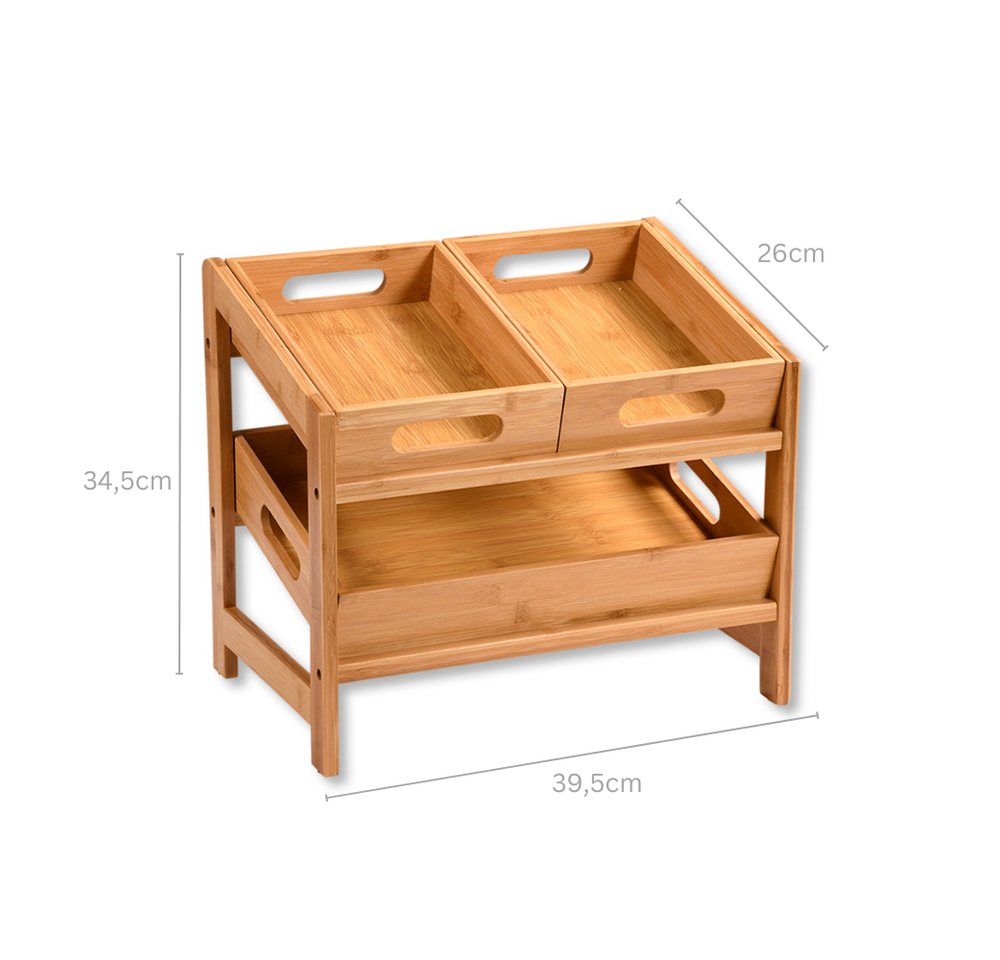 KESPER® Ablageregal Küchenregal, 1-tlg., Mit 3 abnehmbaren Bambus-Tabletts – Bild 5 von 5