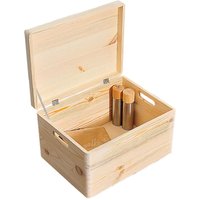 KESPER Aufbewahrungskiste aus Kiefernholz, mit Deckel und Griffen, 39 x 29 x 23 cm
