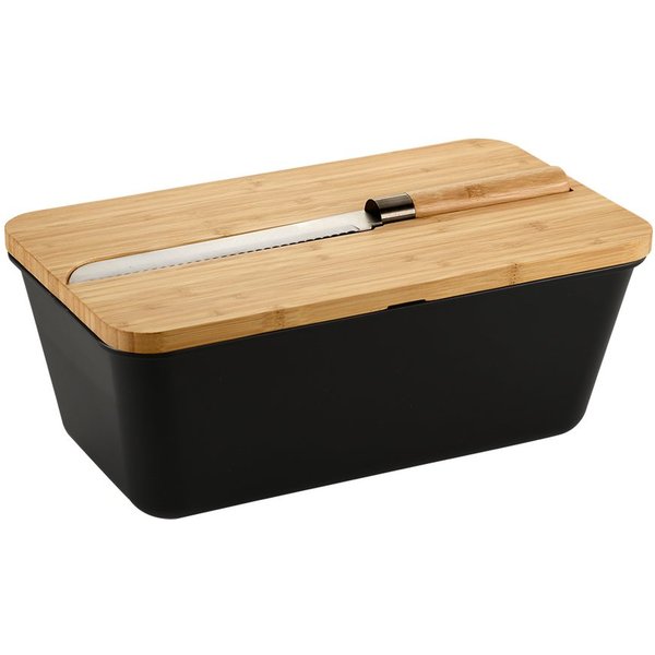 KESPER® Brotkasten Brotbox, Bambus, Melamin, (Set, 3-tlg), inkl. integriertem Brotmesser