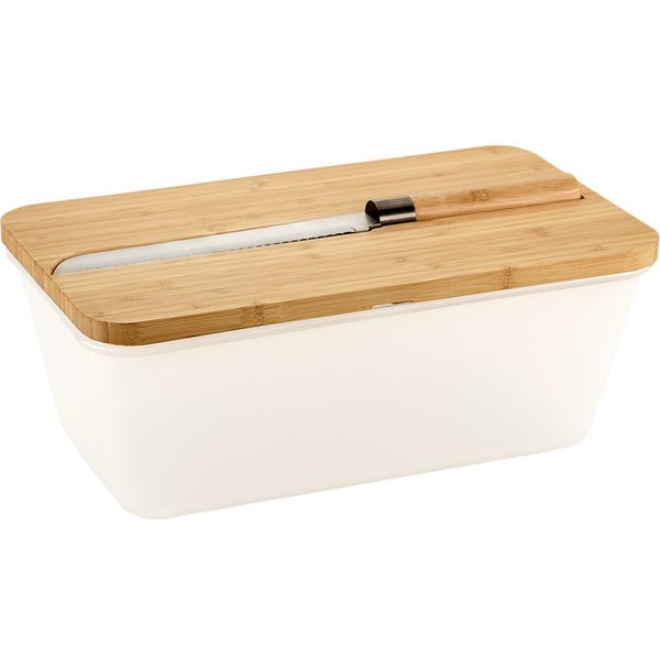 KESPER® Brotkasten Brotbox, Bambus, Melamin, (Set, 3-tlg), inkl. integriertem Brotmesser