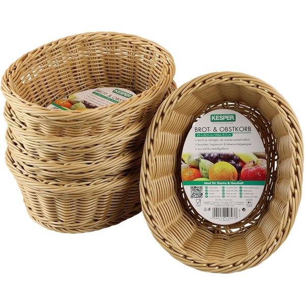 KESPER® Brotkorb Obstkorb, Kunststoff, (Set, 5-tlg), Spülmaschinengeeignet
