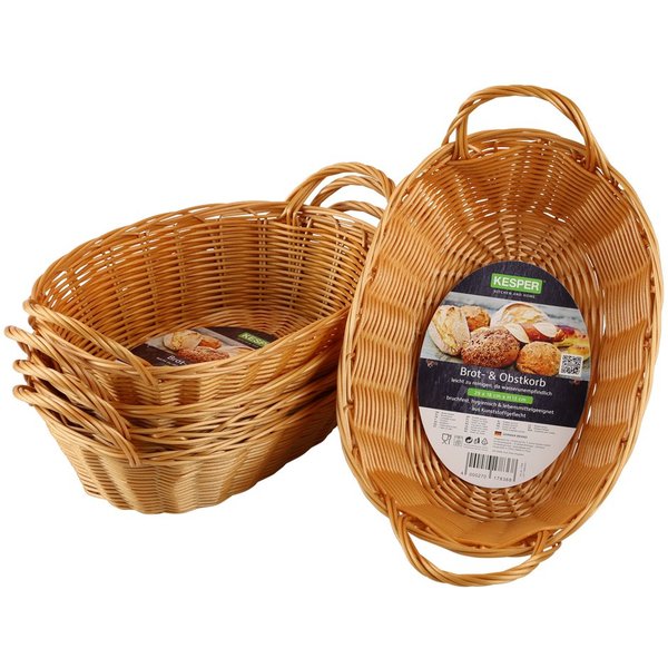 KESPER® Brotkorb Obstkorb mit Griffe, Kunststoff, (Set, 5-tlg), Spülmaschinengeeignet