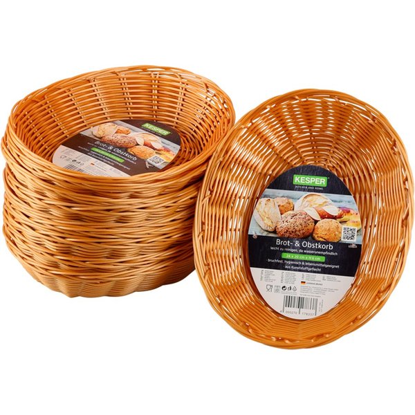 KESPER® Brotkorb Obstkorb oval, Kunststoff, (Set, 10-tlg), Spülmaschinengeeignet