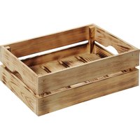 KESPER Dekokiste aus Kiefernholz geflammt, mit Griffen, 40 x 30 x 15 cm